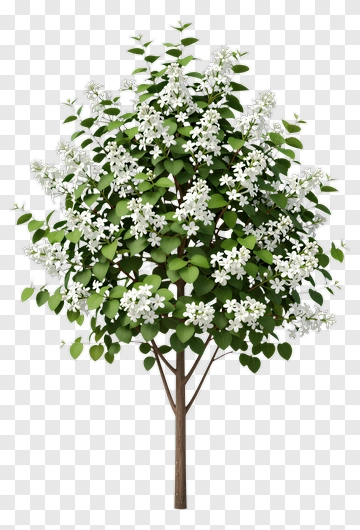 Flowering Tree With White Blossoms PNG