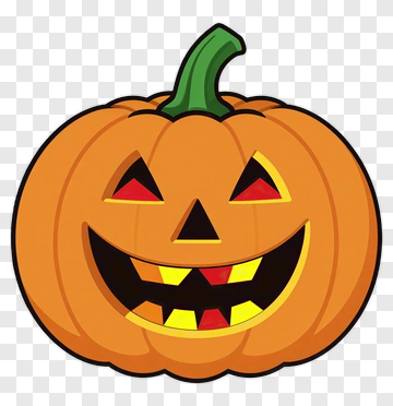 Halloween Pumpkin With A Grinning Face PNG