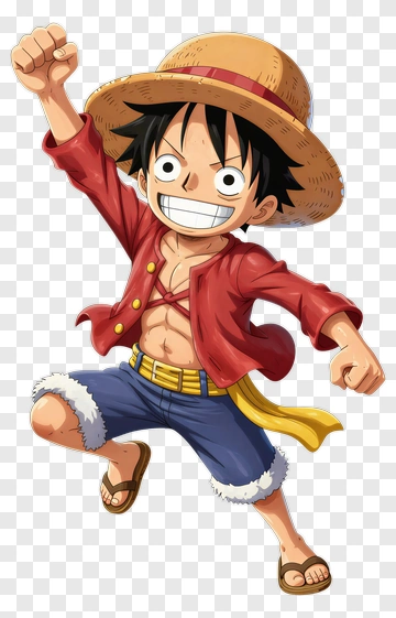 Cartoon Boy In Straw Hat Jumping With Excitement PNG