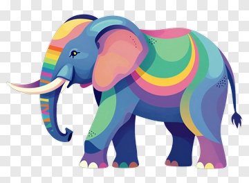 Colorful Elephant PNG