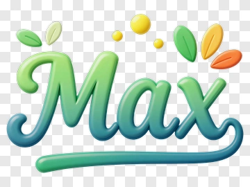 Colorful Max Text Design PNG