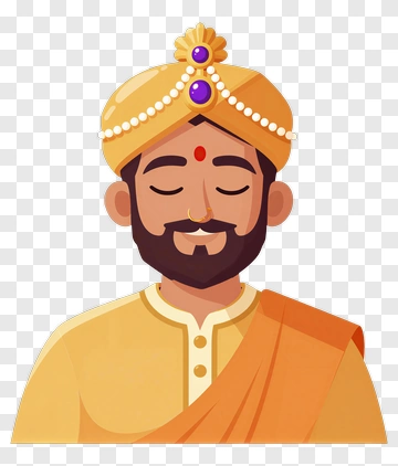 Cartoon Man Wearing Traditional Indian Attire PNG