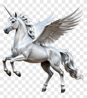 3D Winged Unicorn PNG