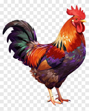 Colorful Rooster PNG