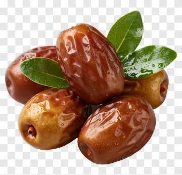 Fresh Dates With Green Leaves PNG