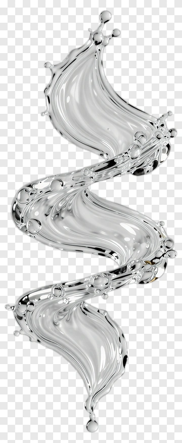 Liquid Silver Splash PNG