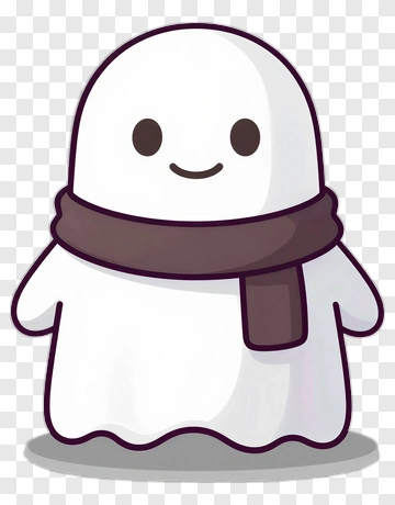 Cartoon Ghost With Scarf PNG