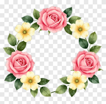 Flower Bouquet With Pink Roses And Yellow Flowers PNG