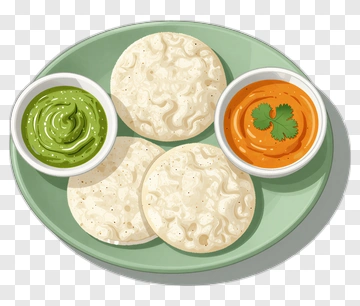 Plate Of Indian Papad With Dips PNG