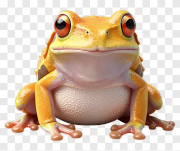 3D Frog With Orange Eyes PNG