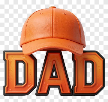 Orange Dad Cap With Text PNG