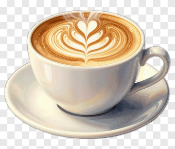 Coffee Cup With Latte Art PNG