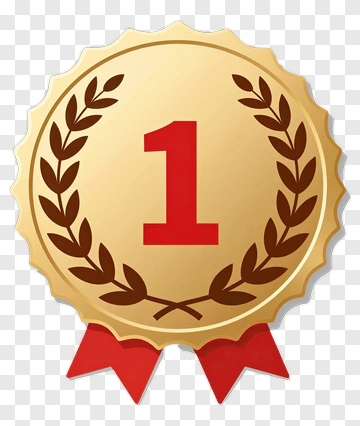 Gold Medal With Number One PNG