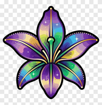 Colorful Flower With Gradient Design PNG