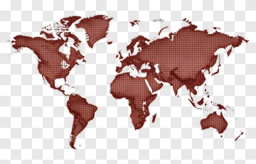 Red World Map With Grid PNG