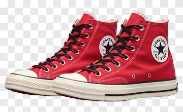 Red Converse High-Top Sneakers PNG