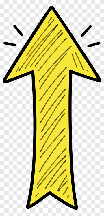 Cartoon Yellow Arrow Pointing Up PNG