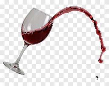 Red Wine Glass With Spilled Wine PNG