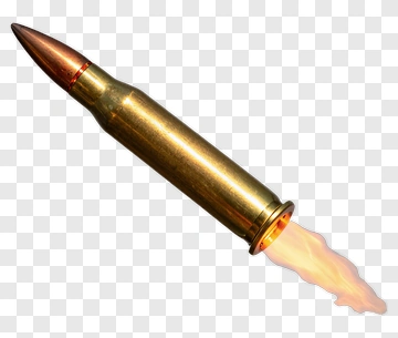 Bullet With Flame Effect PNG