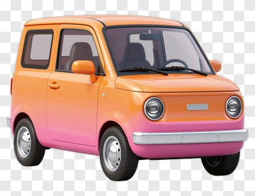 Colorful Compact Car PNG