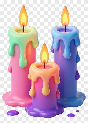 Colorful Dripping Candles PNG