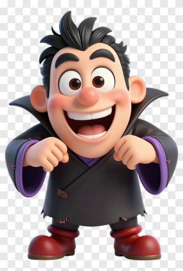 Cartoon Vampire Character Smiling PNG