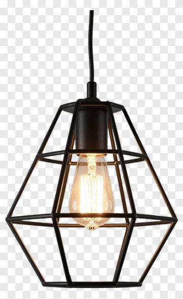 Geometric Black Pendant Light PNG