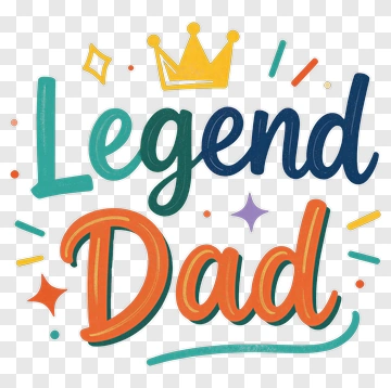 Legend Dad Typography Design PNG