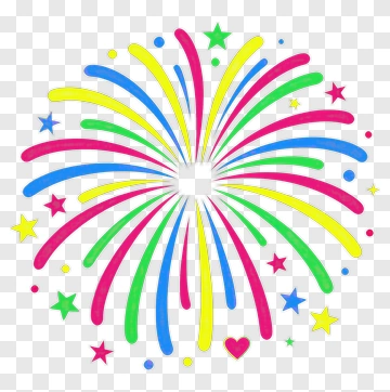 Colorful Fireworks Display PNG