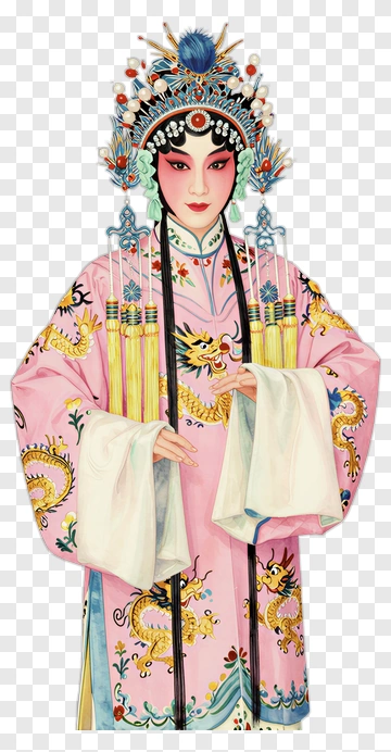 Traditional Chinese Opera Performer In Pink Costume PNG