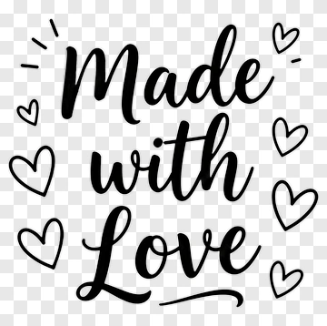 Made With Love Text Design PNG