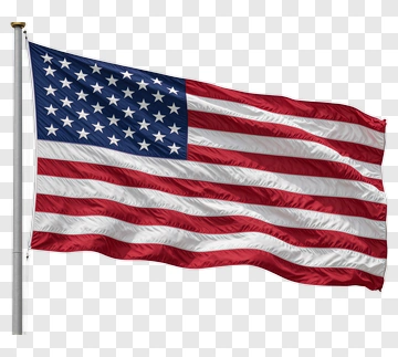 American Flag Waving In The Wind PNG
