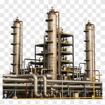 Industrial Oil Refinery With Pipes PNG