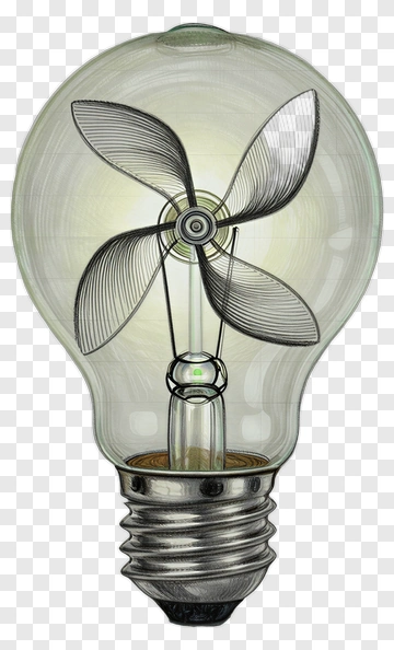Light Bulb With Fan Blades PNG