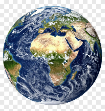 Earth Globe With Visible Continents And Oceans PNG