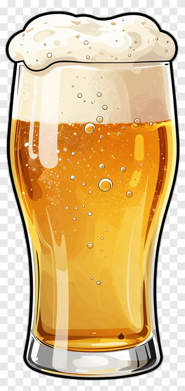 Glass Of Beer With Foam PNG