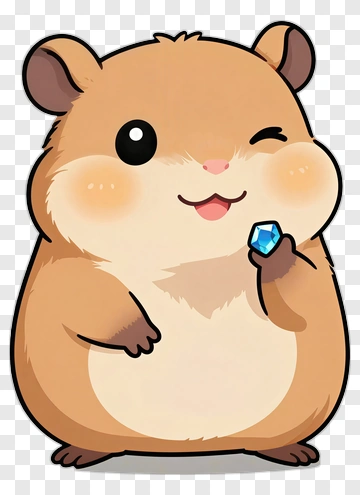 Cute Cartoon Hamster Holding A Gem PNG