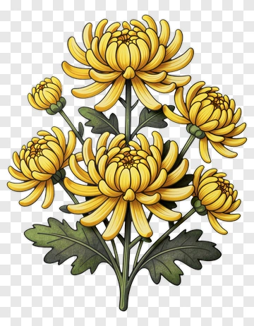 Yellow Chrysanthemum Flowers PNG