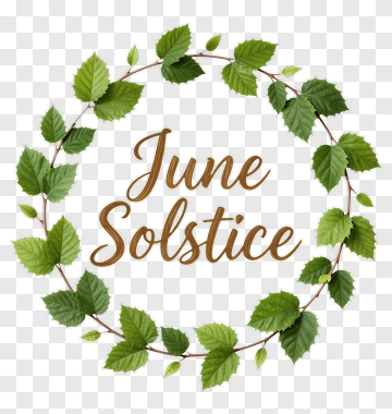 June Solstice Leaf Wreath PNG