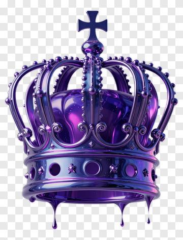 Purple Crown With Cross PNG