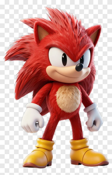 3D Red Hedgehog Character PNG