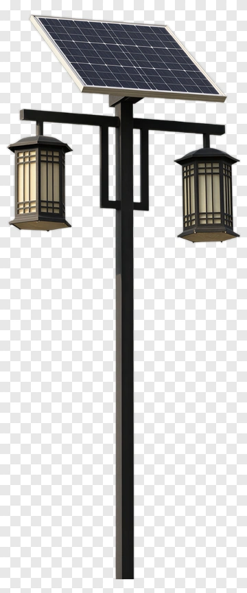 Solar Street Lamp With Lanterns PNG