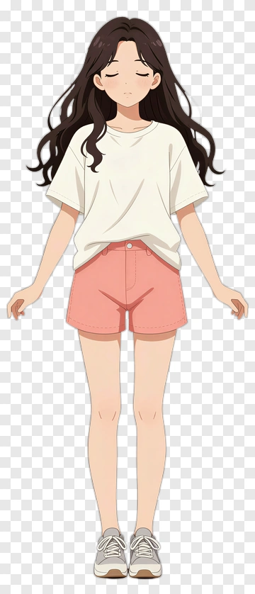 Anime Girl In Casual Outfit PNG