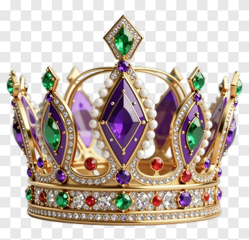Golden Crown With Colorful Gemstones PNG