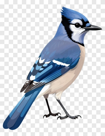 Blue Jay Bird Illustration PNG
