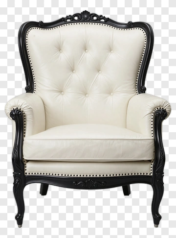 Elegant Black And White Armchair PNG