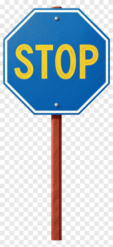 Blue Stop Sign PNG