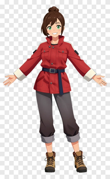 Smiling Character In Red Jacket PNG