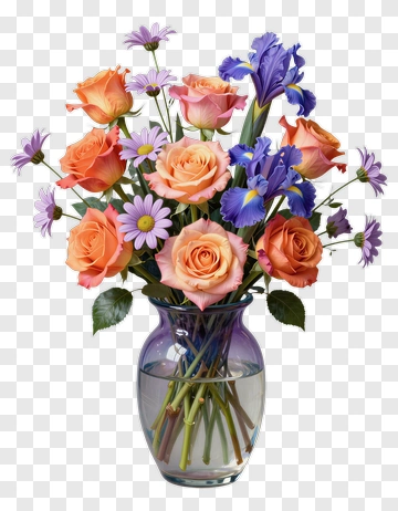 Flower Bouquet In A Vase PNG