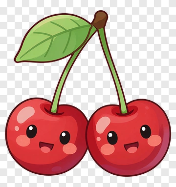 Cartoon Cherries With Smiling Faces PNG